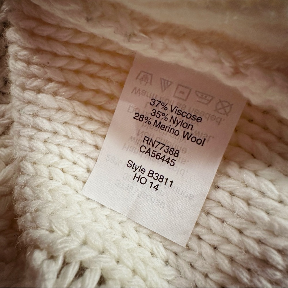 J. Crew Factory ‘Merino Wool Blend Silver Bead Embellished Cable Knit Sweater’ S - Picture 9 of 14
